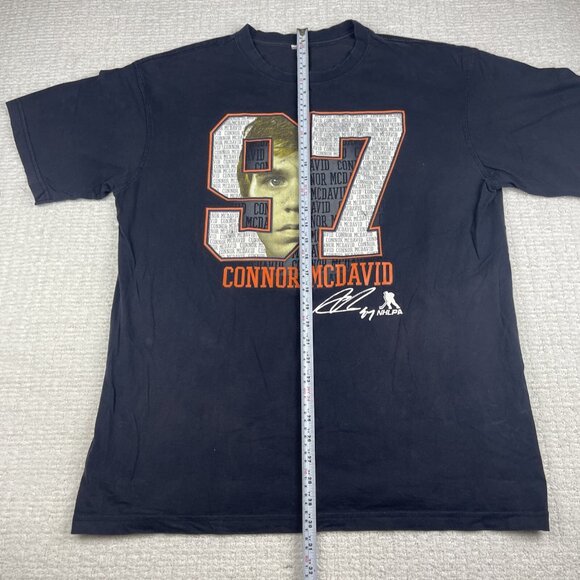 NHLPA Edmonton Oilers Connor Mcdavid #97 Big Graphic Blue Players Shirt (read) - Picture 14 of 16